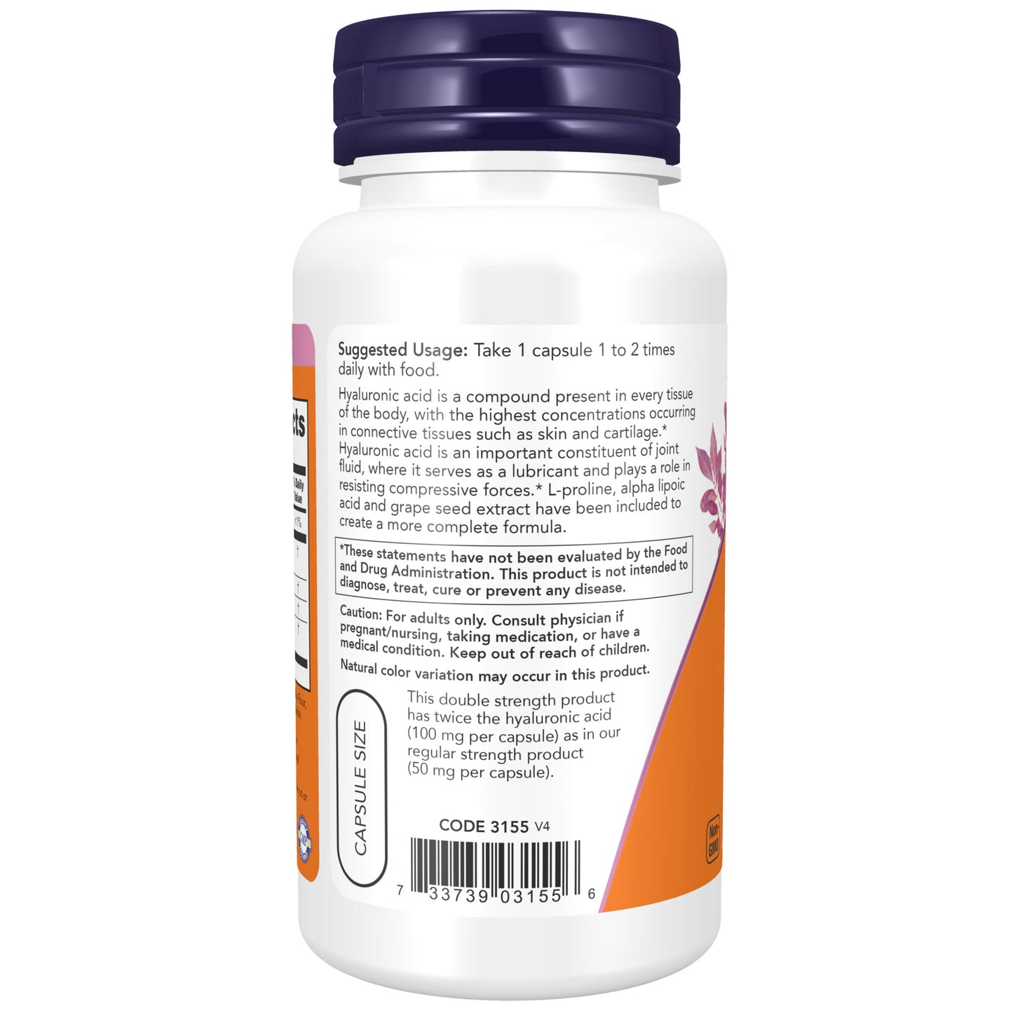 Hyaluronic Acid, Double Strength 100mg