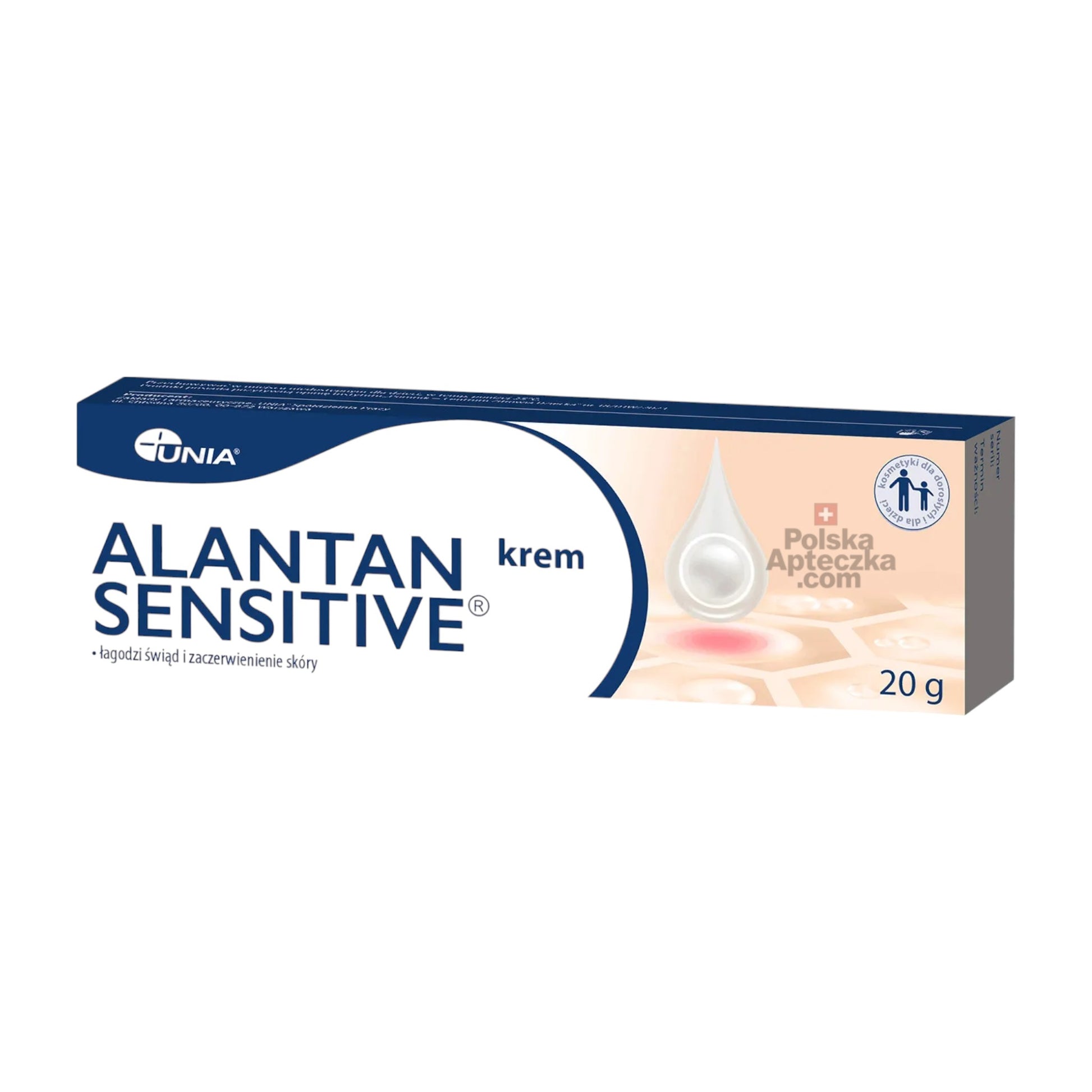 Alantan Sensitive Krem 20g – tubka i opakowanie, łagodzący krem na podrażnienia