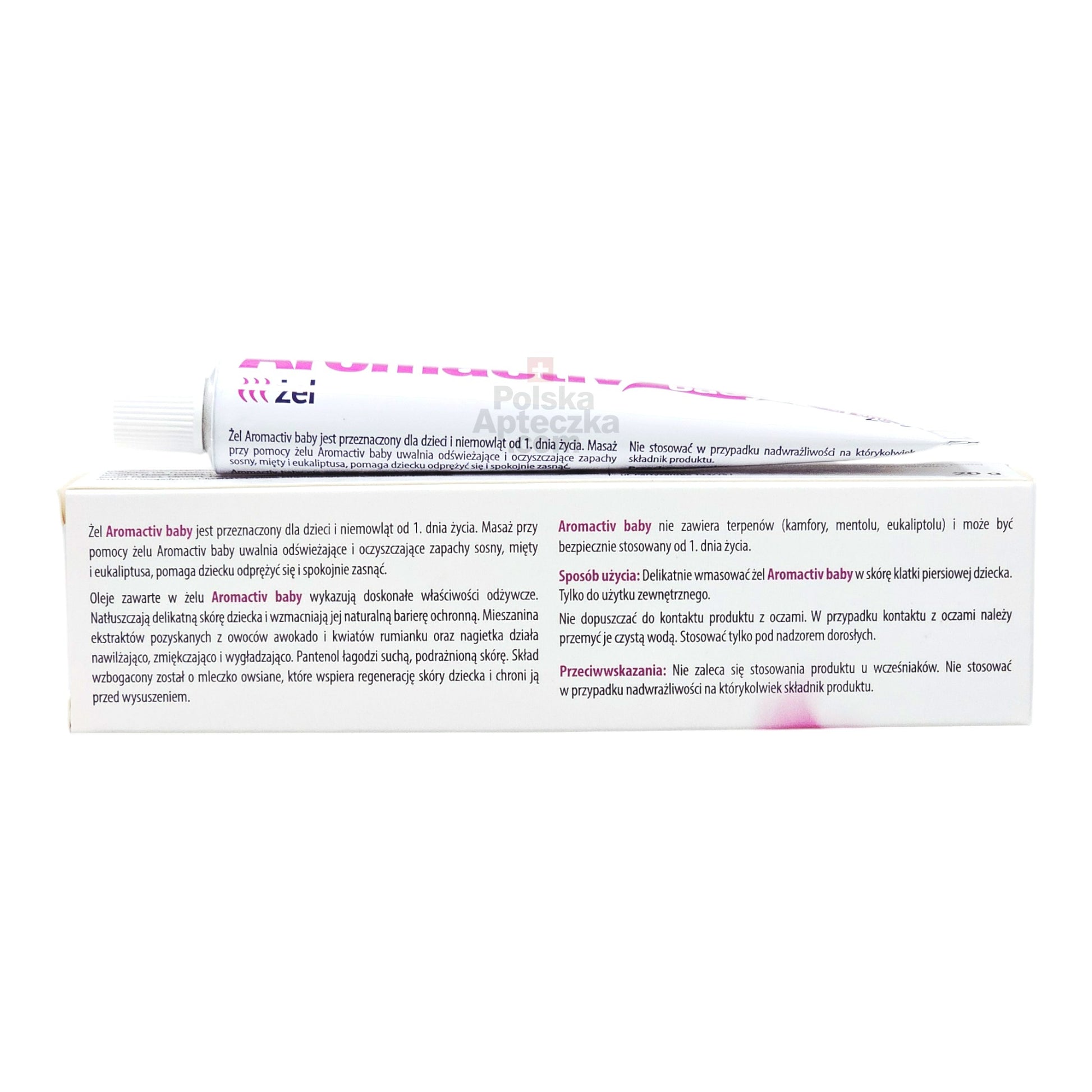 Aromactiv Baby Gel 20g essential oil gel with lavender and thyme to soothe infants and support calm breathing and sleep from day one instructions