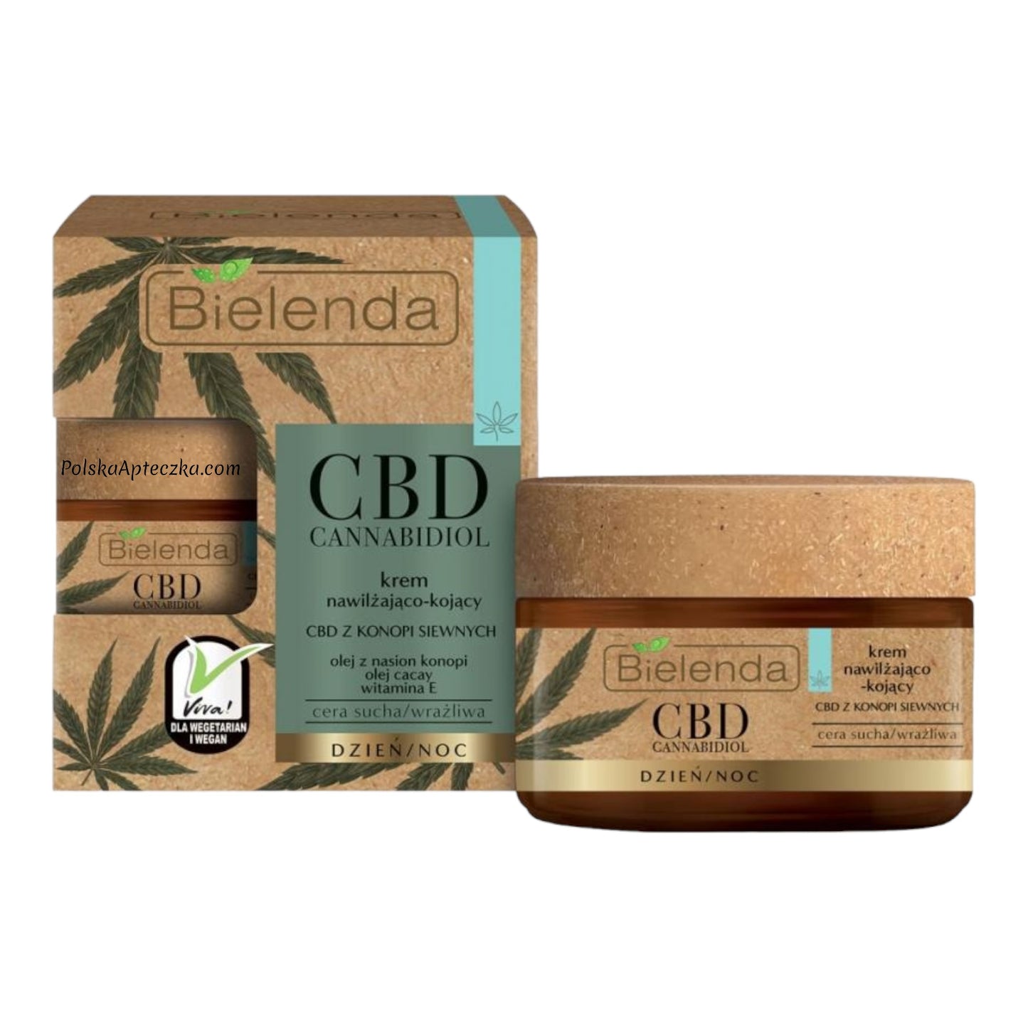 Bielenda, CBD krem do twarzy nawilżająco-kojący cera sucha wrażliwa na dzień i noc 50g