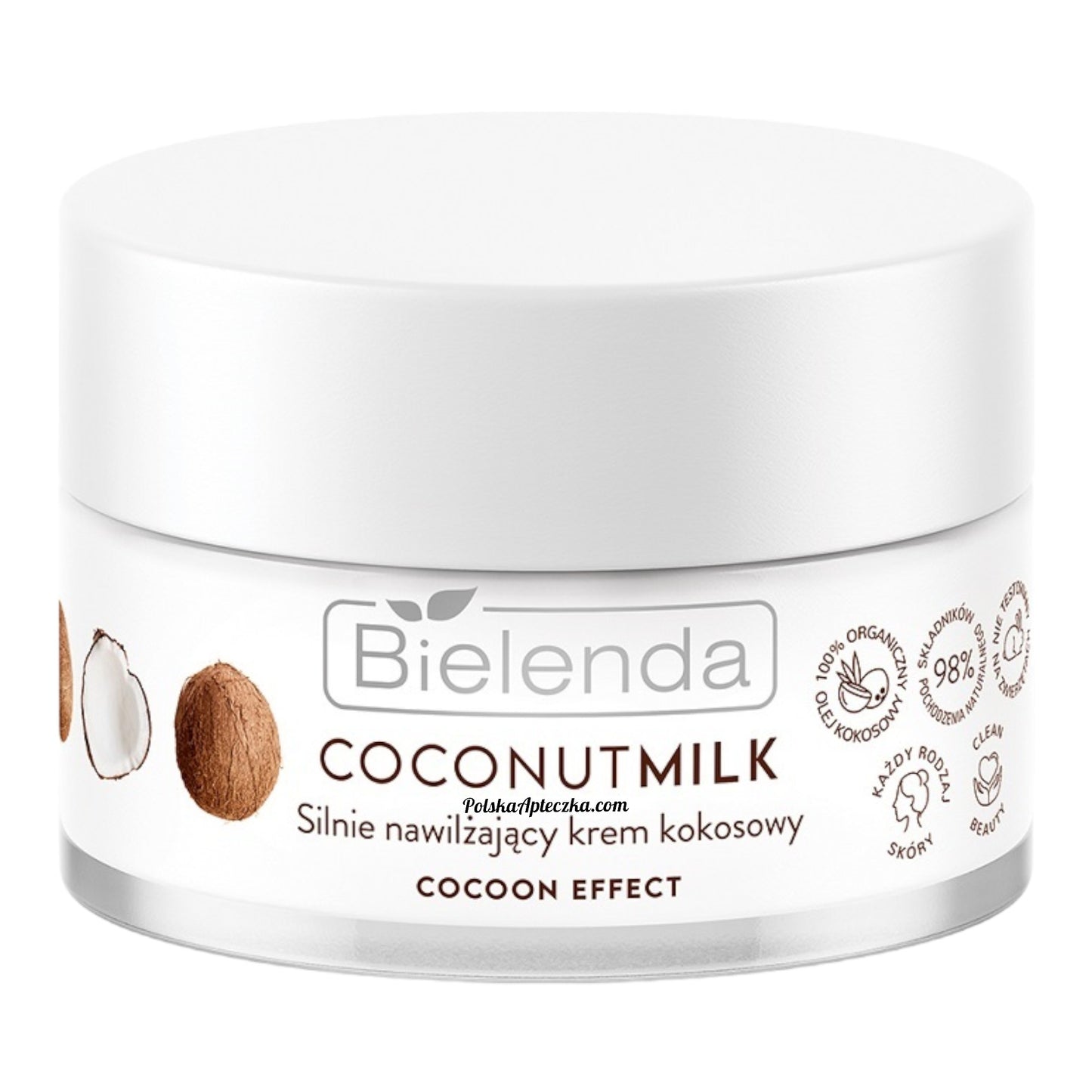 Bielenda, Coconut Milk Silnie nawilżający krem kokosowy Cocoon Effect 50ml