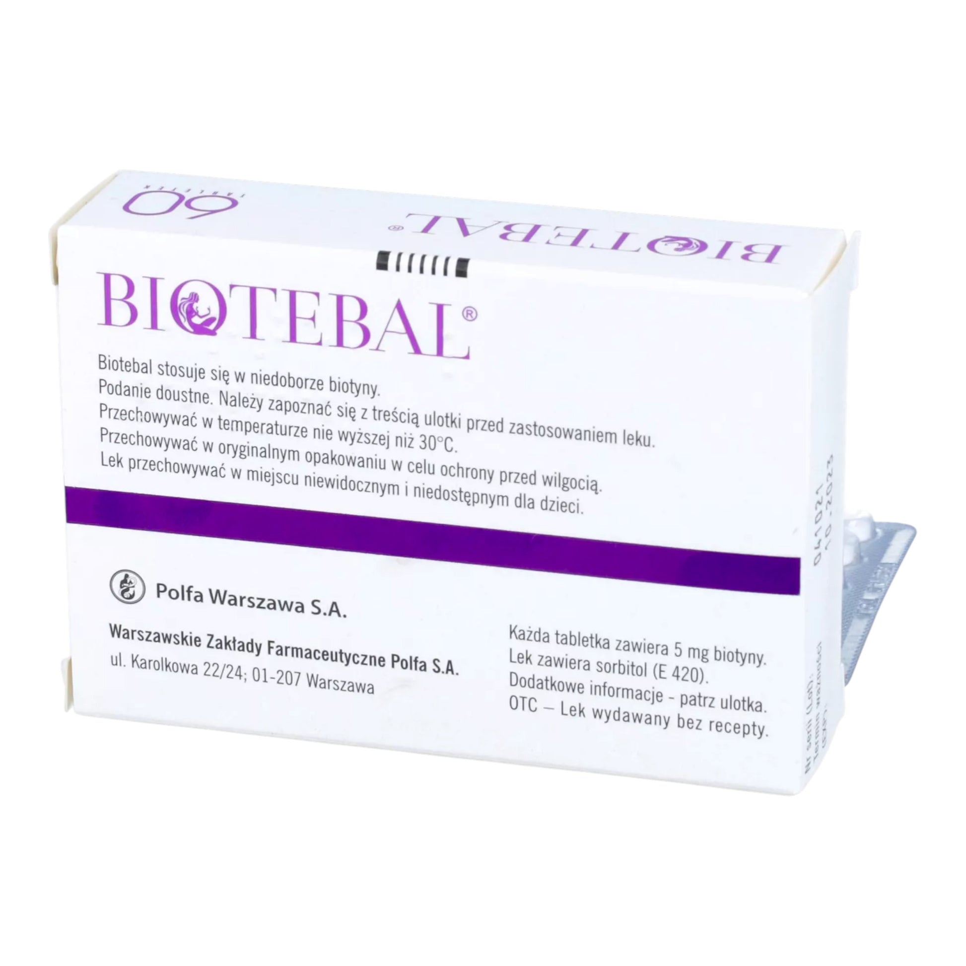 Biotebal 5mg 60 Tablets back