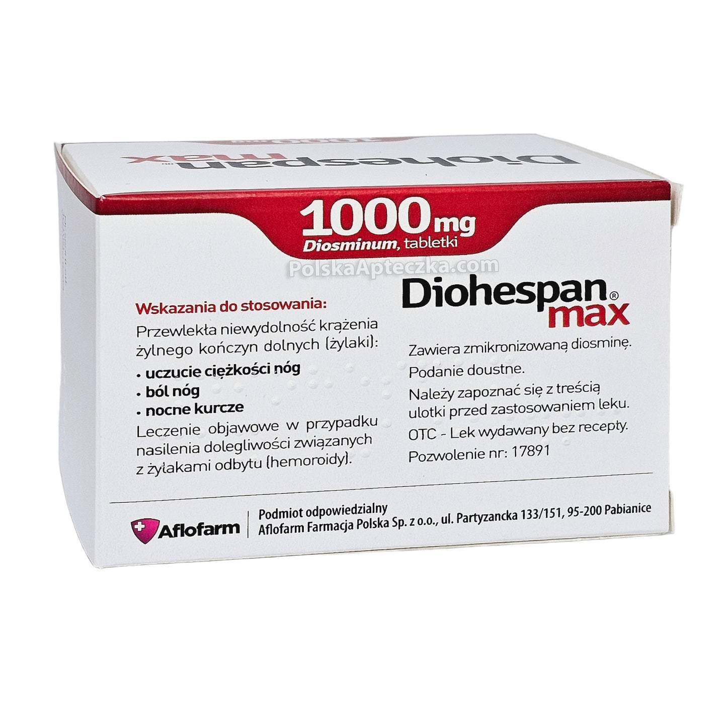 Diohespan Max 1000mg box 60 tablets for vein circulation support back