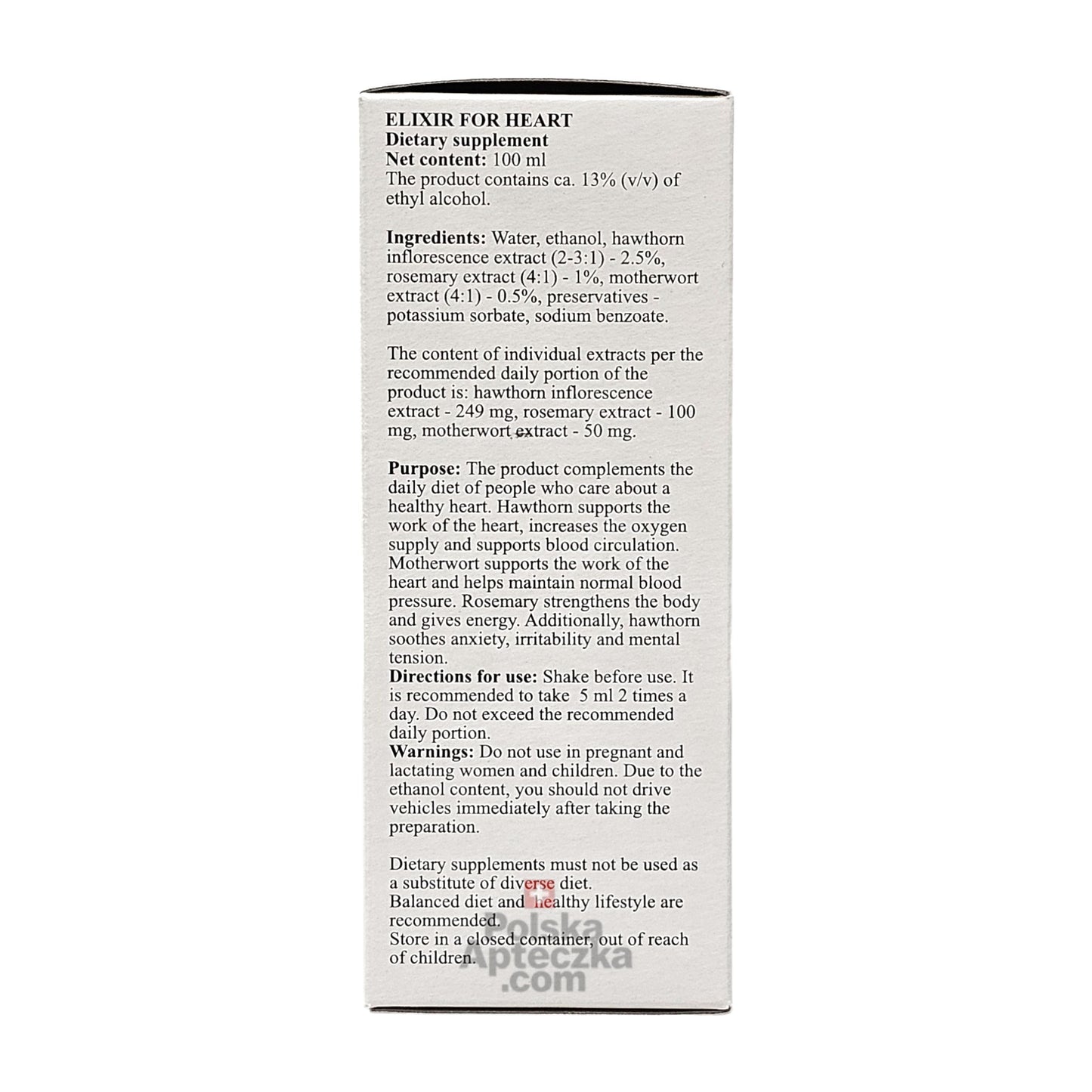 Eliksir DLA SERCA 100 ml herbapol ingredients