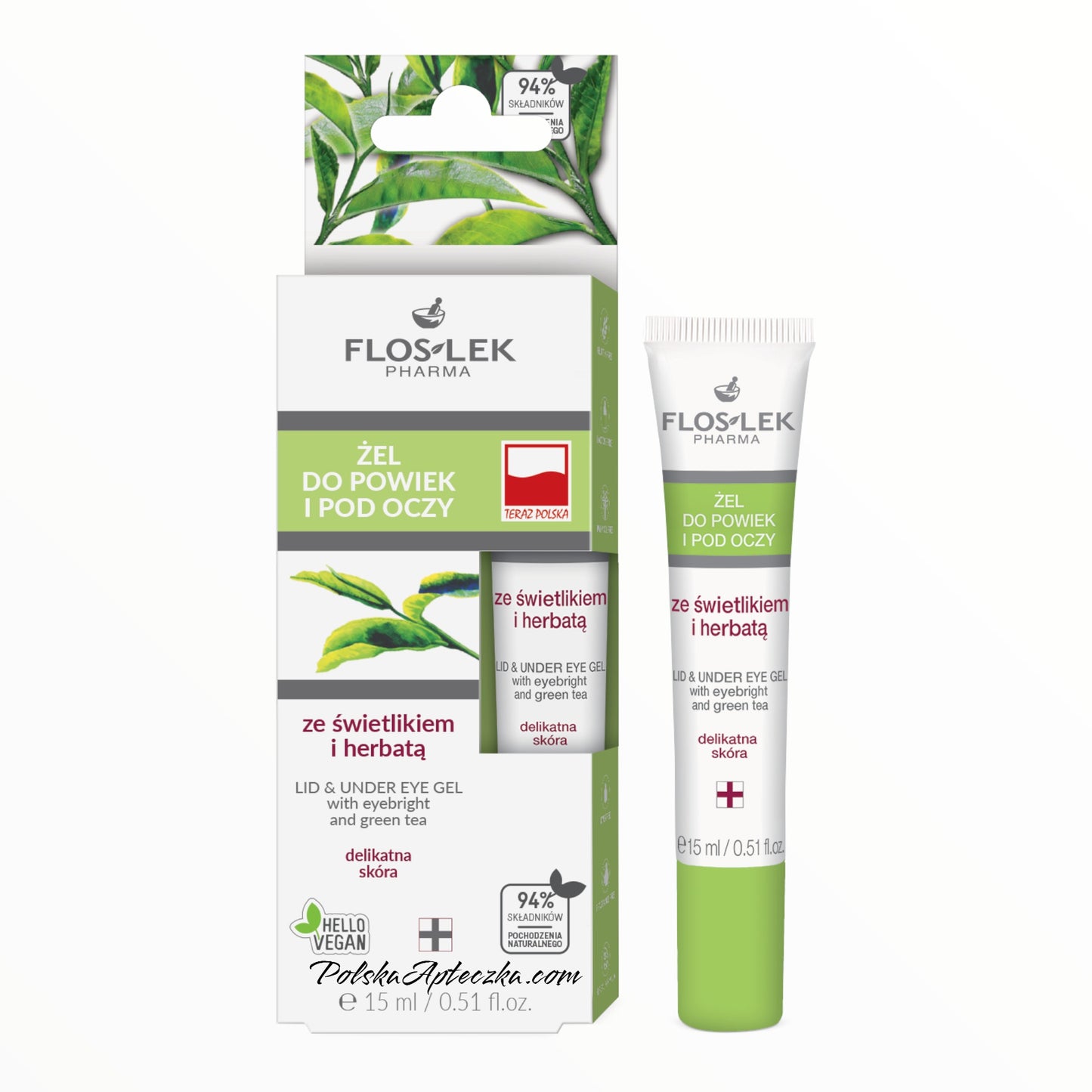Floslek, gel for eyelids and eyes with eyebright and tea 15ml