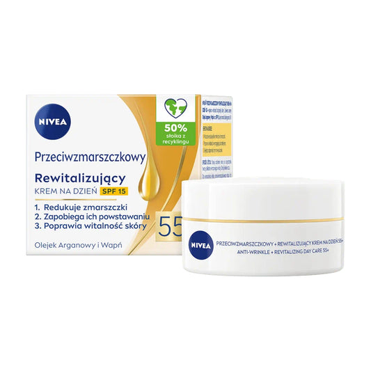 NIVEA 55+ Anti-Wrinkle Cream Jar and Box – 50ml Set with SPF