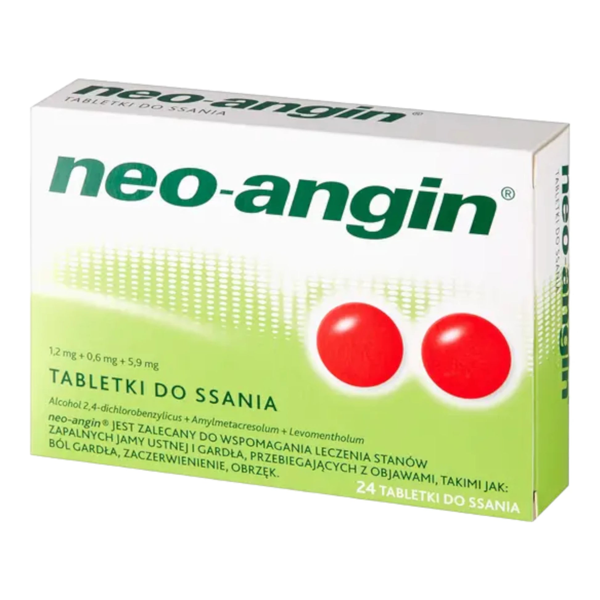 Neo-Angin Tabletki do Ssania - 24 Tabletki na Ból Gardła