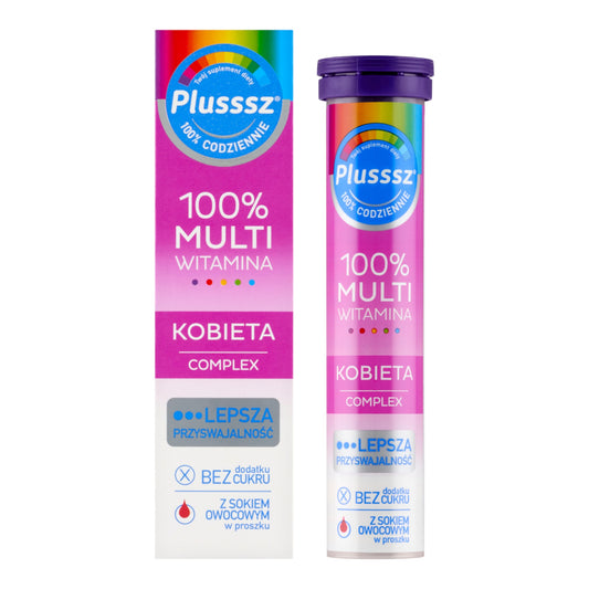 Plusssz 100% Multiwitamina Kobieta Complex effervescent tablets for women box and tube