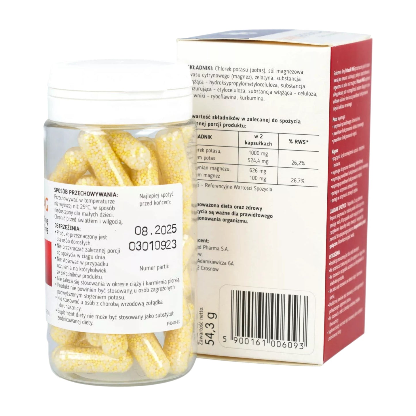 Potasek Mag 50 tablets back bottle