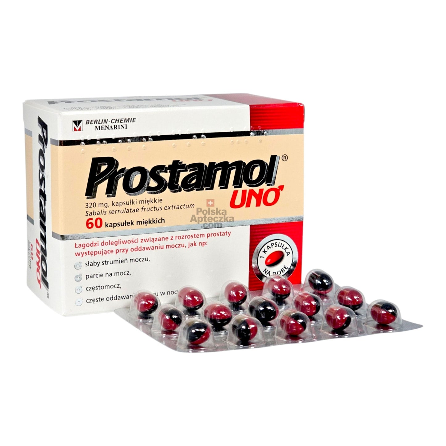 Prostamol UNO softgel 60 capsules blister pack angle