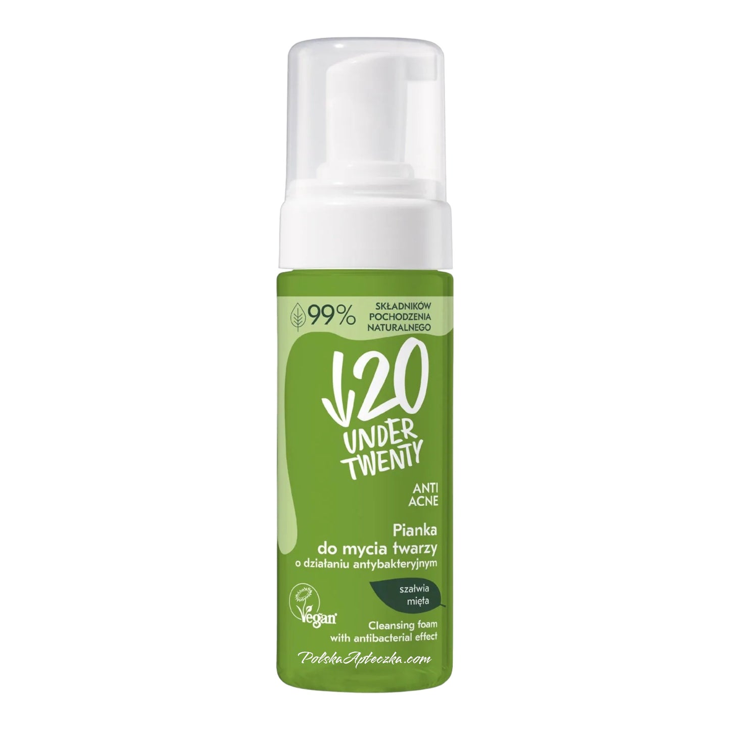 Under Twenty, Anti Acne Pianka do mycia twarzy o działaniu antybakteryjnym szałwia mięta 200 ml