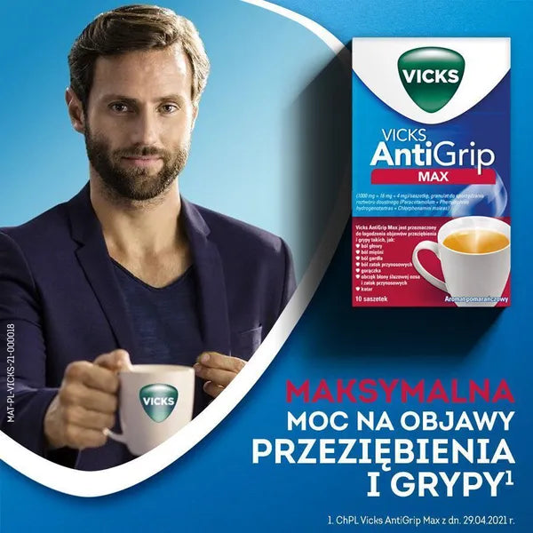Vicks AntiGrip Max Cold and Flu Powder Orange Flavor