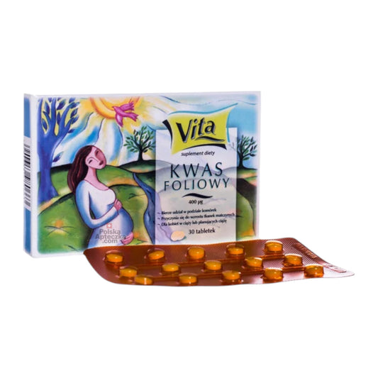 Vita Folic Acid 400 mcg Kwas Foliowy 90 Tablets blisterpack