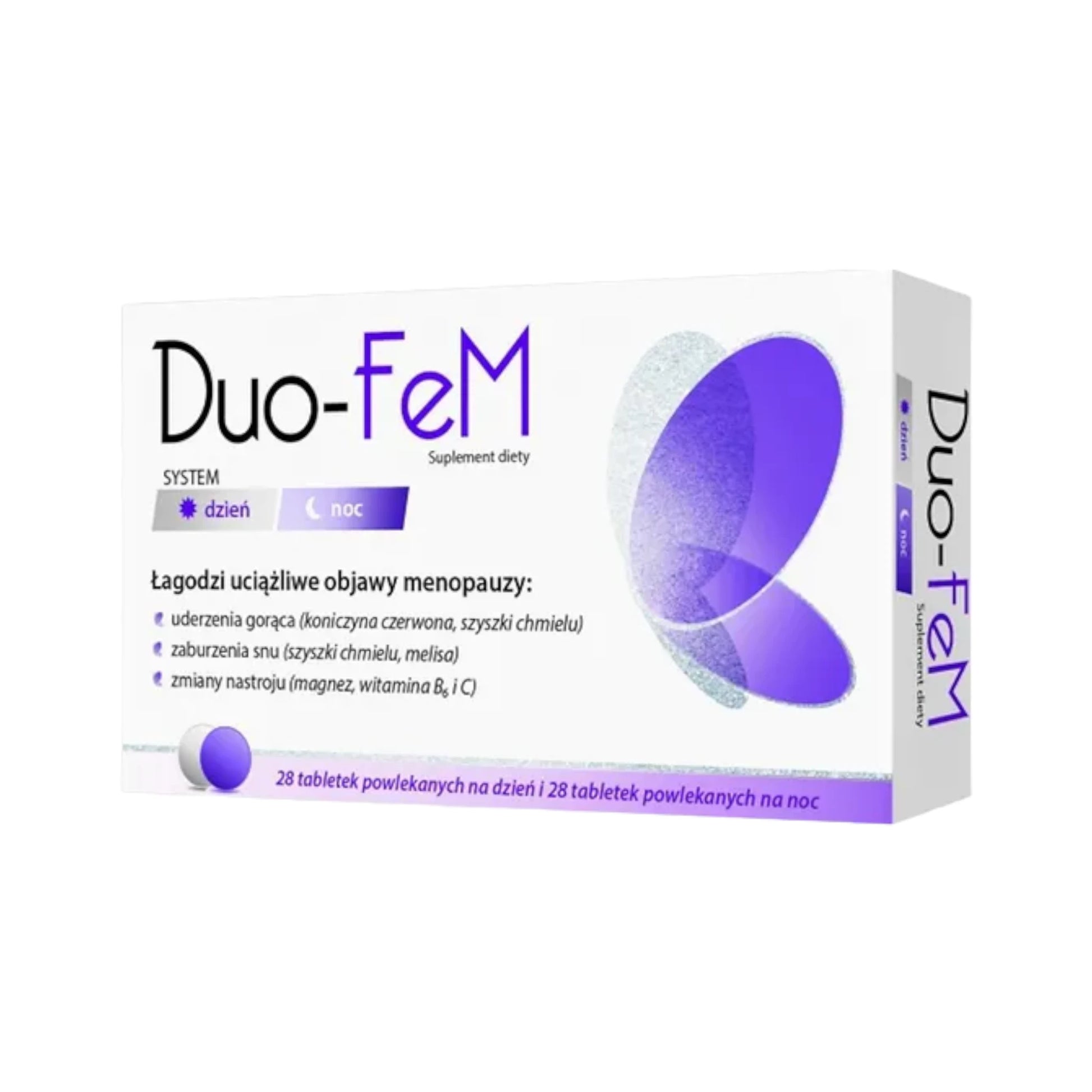 Duo-Fem Menopause Support – 56 day and night tablets to relieve hot flashes, night sweats, and mood swings