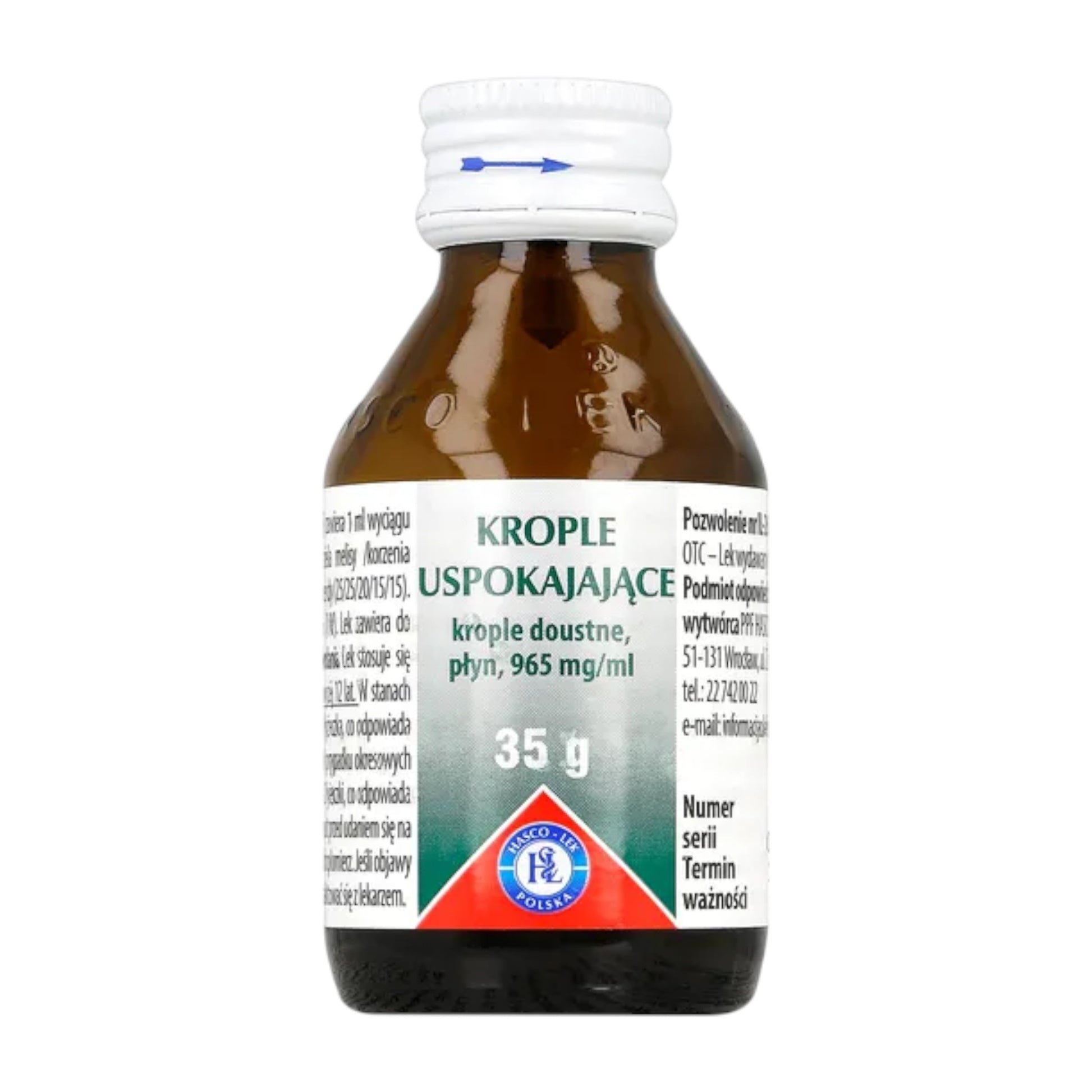 Hasco Calming Drops 35g – oral herbal solution with valerian, hops, and lemon balm for natural stress and sleep support