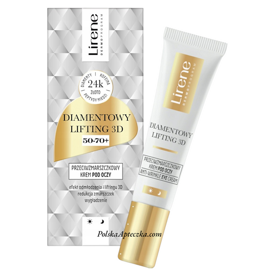 Lirene, Diamentowy Lifting 3D 50-70+ krem przeciwzmarszczkowy pod oczy 15ml