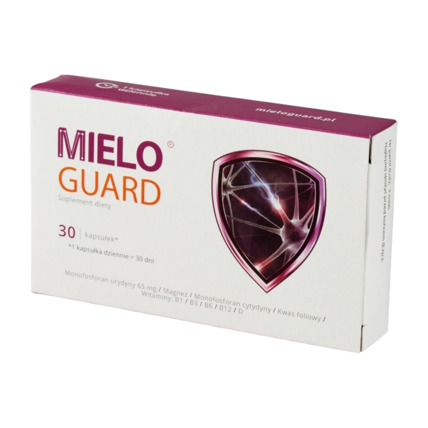 MieloGuard nerve support supplement box with 30 capsules for neuropathy relief and nerve health