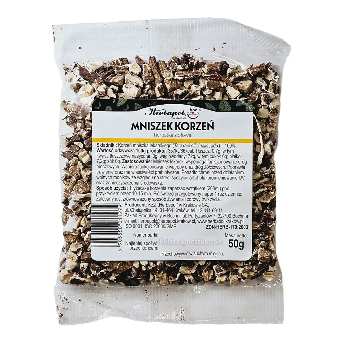 Mniszek Korzeń Herbapol 50g – Dandelion Root Herbal Tea for Liver and Digestion Support