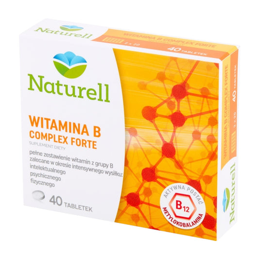 Box of Naturell Vitamin B Complex Forte supplement on a white background