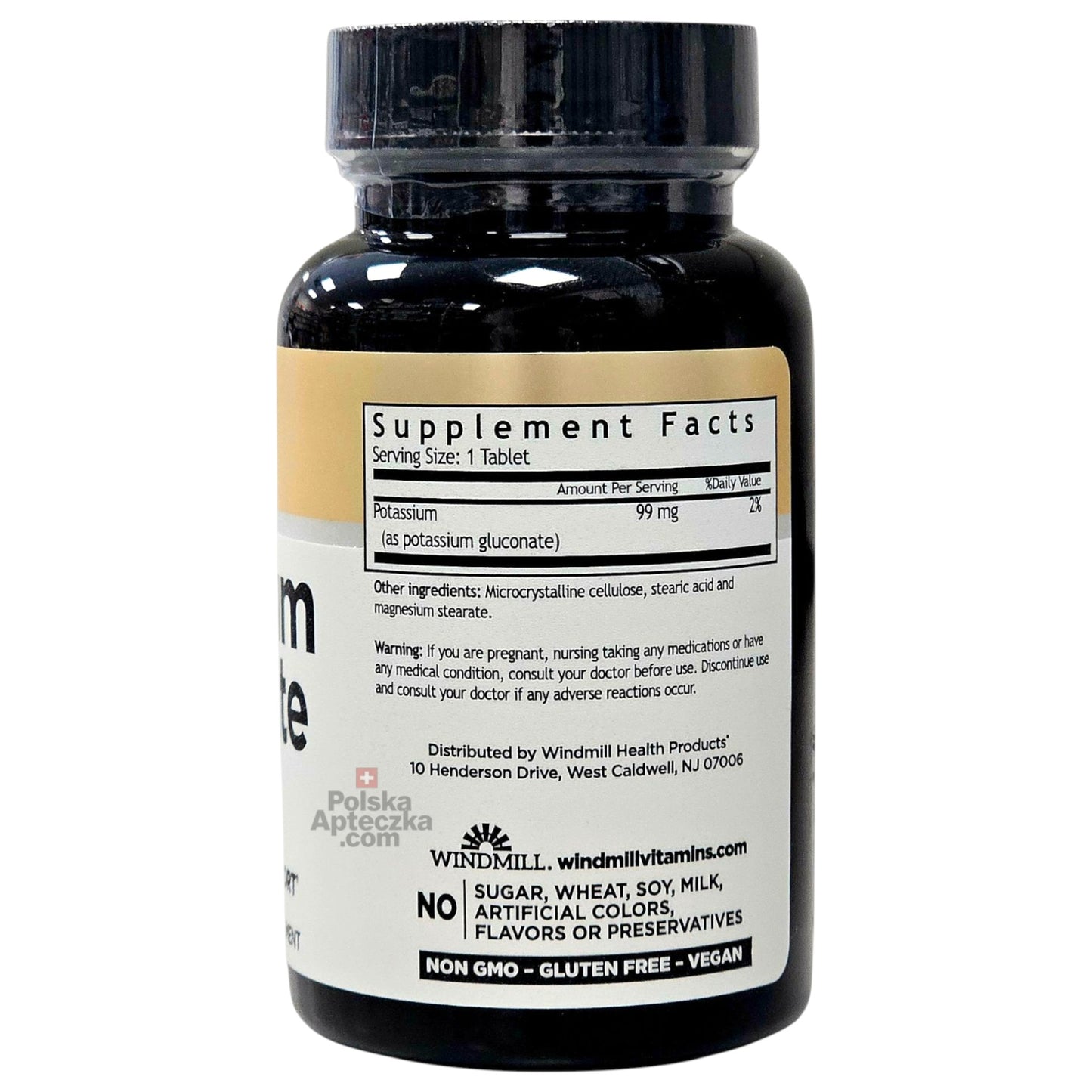 potassium gluconate 99mg 100 tablets Windmill supplement facts