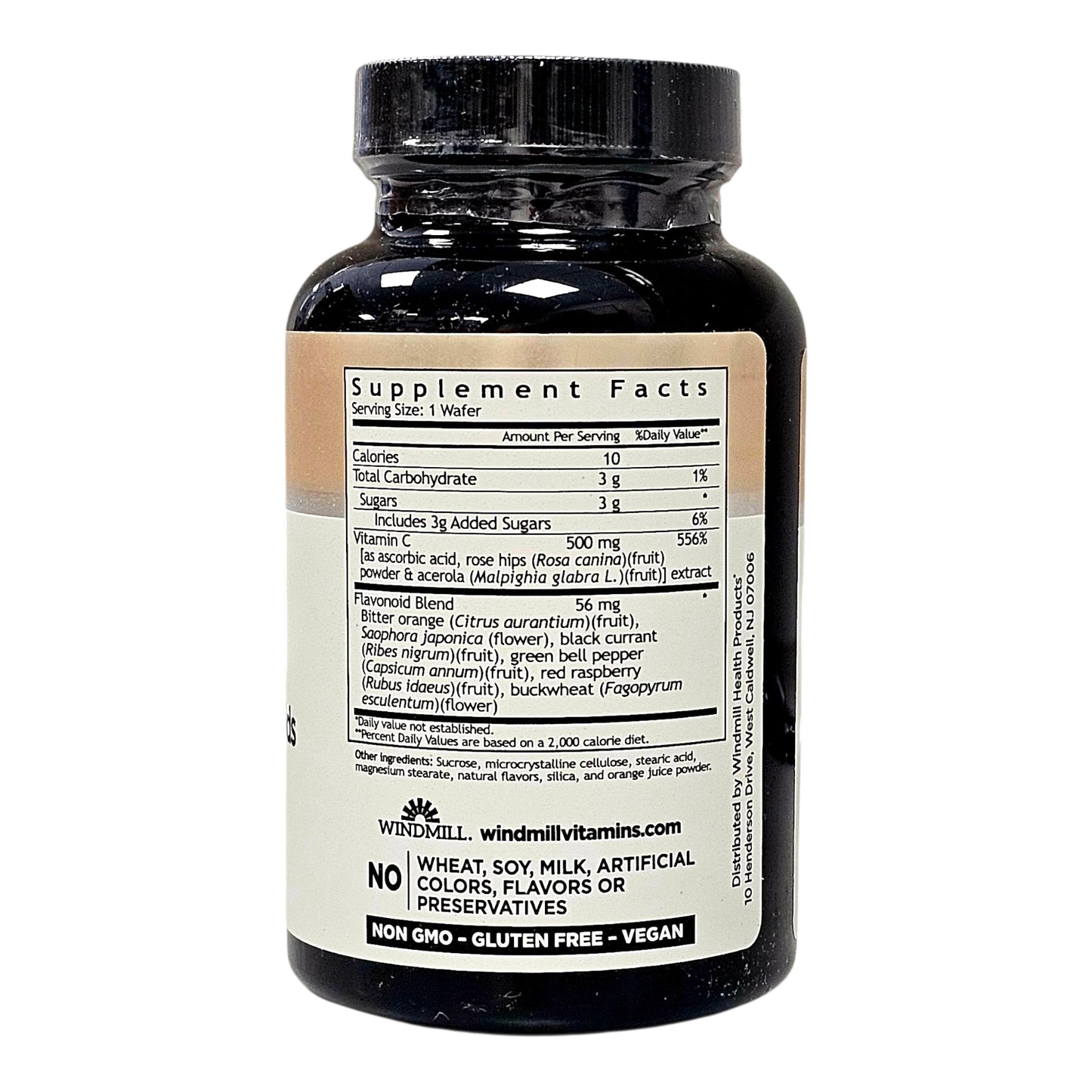windmill chewable vitamin c 500mg with rose hips flavonoids 50 wafers ingredients