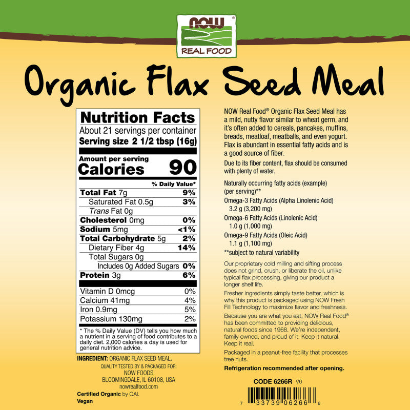 Flax Seed Meal, Organic - 12 oz.