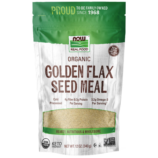 Golden Flax Seed Meal, Organic - 12 oz.