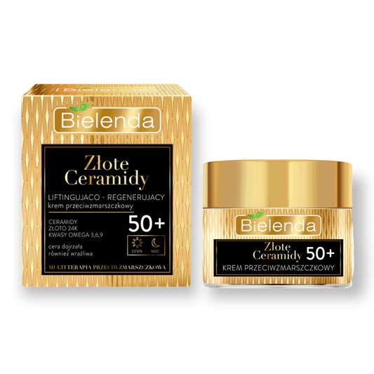 Bielenda Złote Ceramidy 50+ Anti-Wrinkle Cream with 24K Gold and Omega Acids