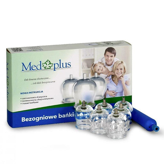 MedPlus Fireless Glass Cupping Therapy Set 12 Cups + Pump