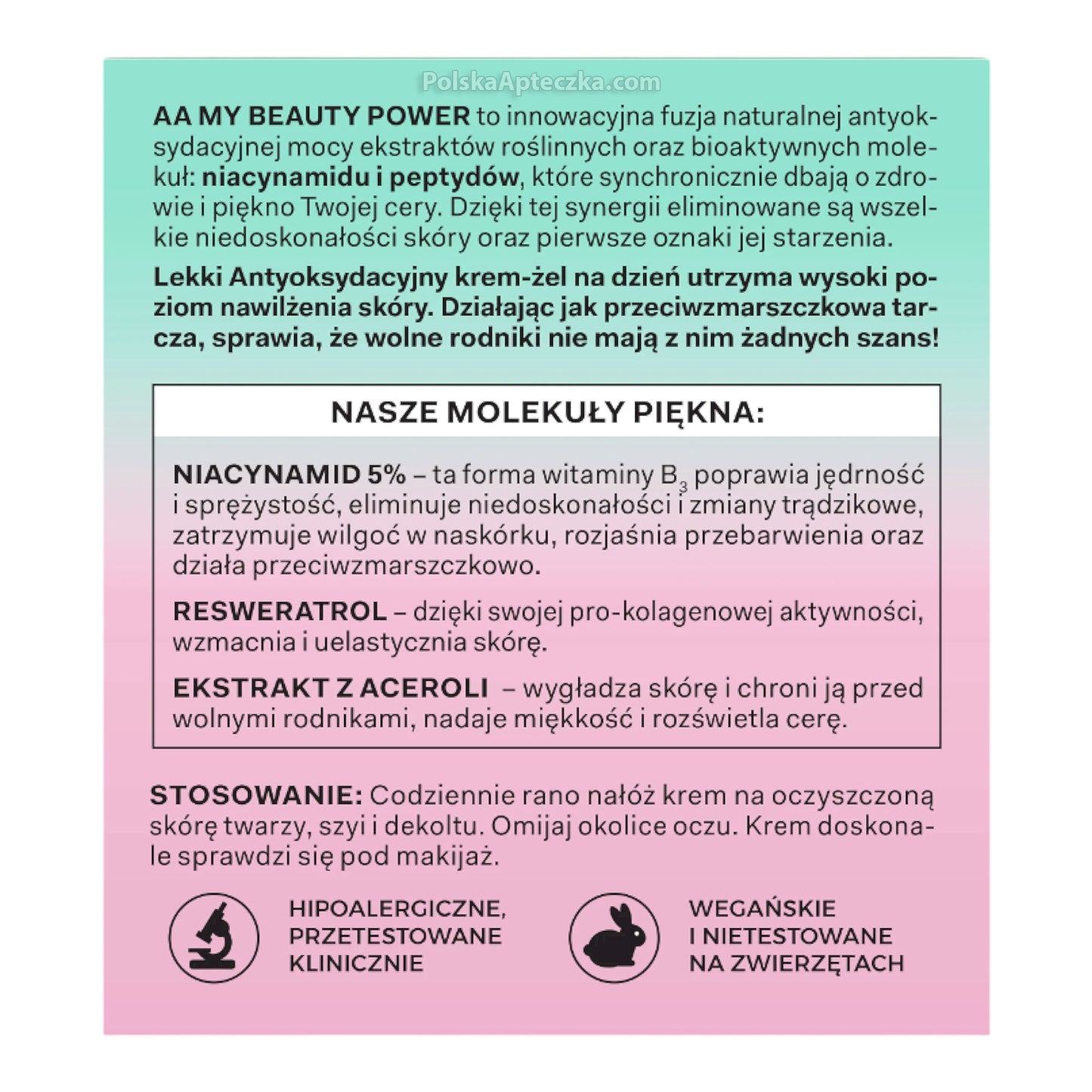 AA Oceanic, MY BEAUTY POWER NIACYNAMID 5% Antyoksydacyjny krem-żel na dzień 50 ml