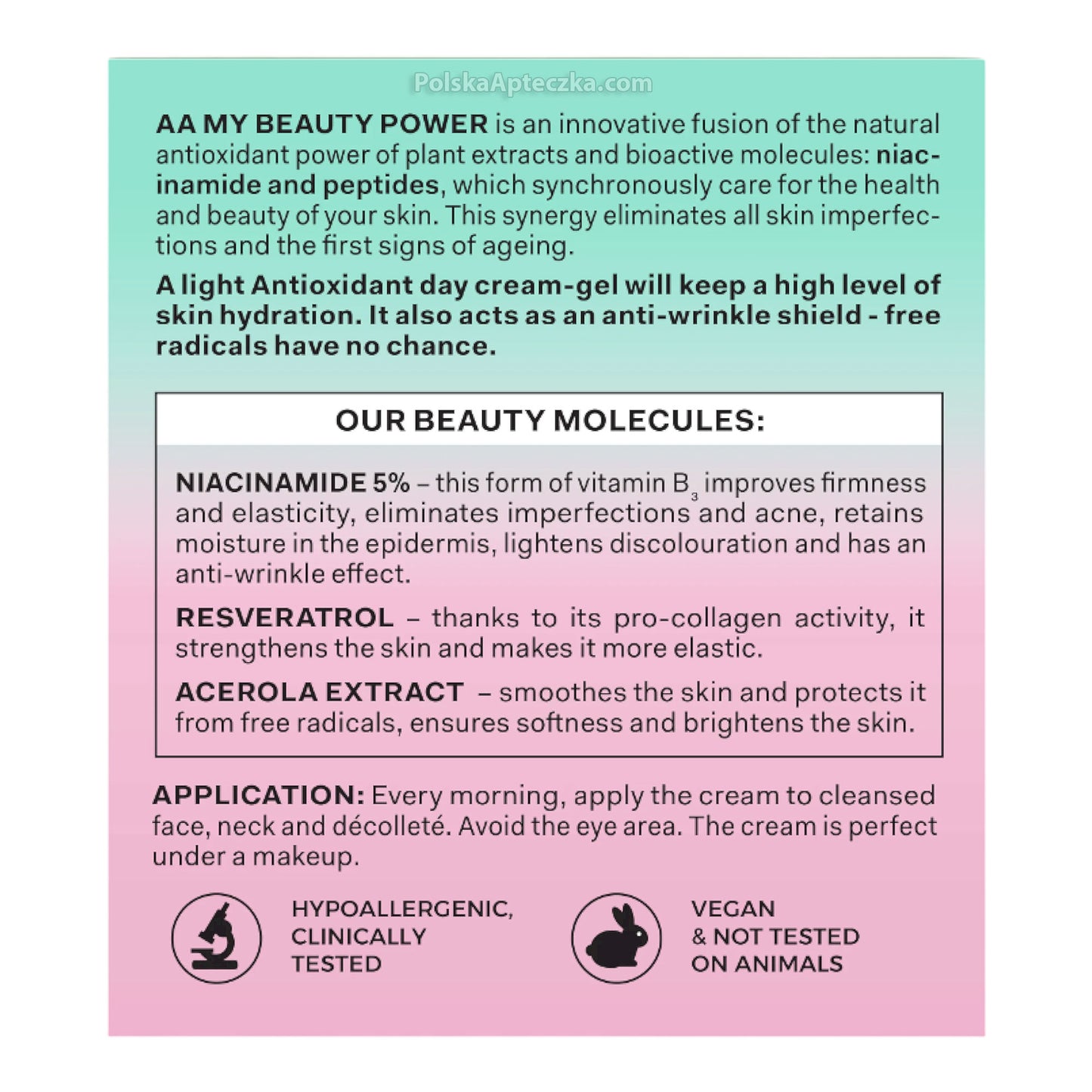 AA Oceanic, MY BEAUTY POWER NIACYNAMID 5% Antyoksydacyjny krem-żel na dzień 50 ml