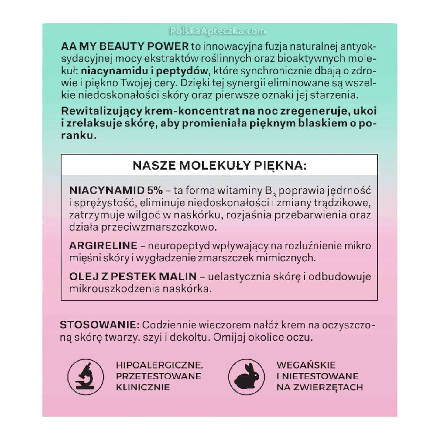 AA Oceanic, My Beauty Power NIACYNAMID 5% Rewitalizujący krem-koncentrat na noc 50 ml
