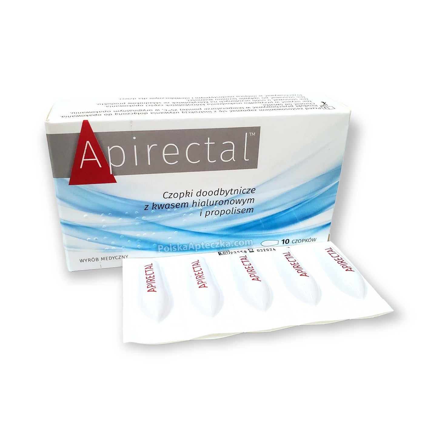 Apirectal Czopki doodbytnicze z kwasem hialuronowym i propolisem