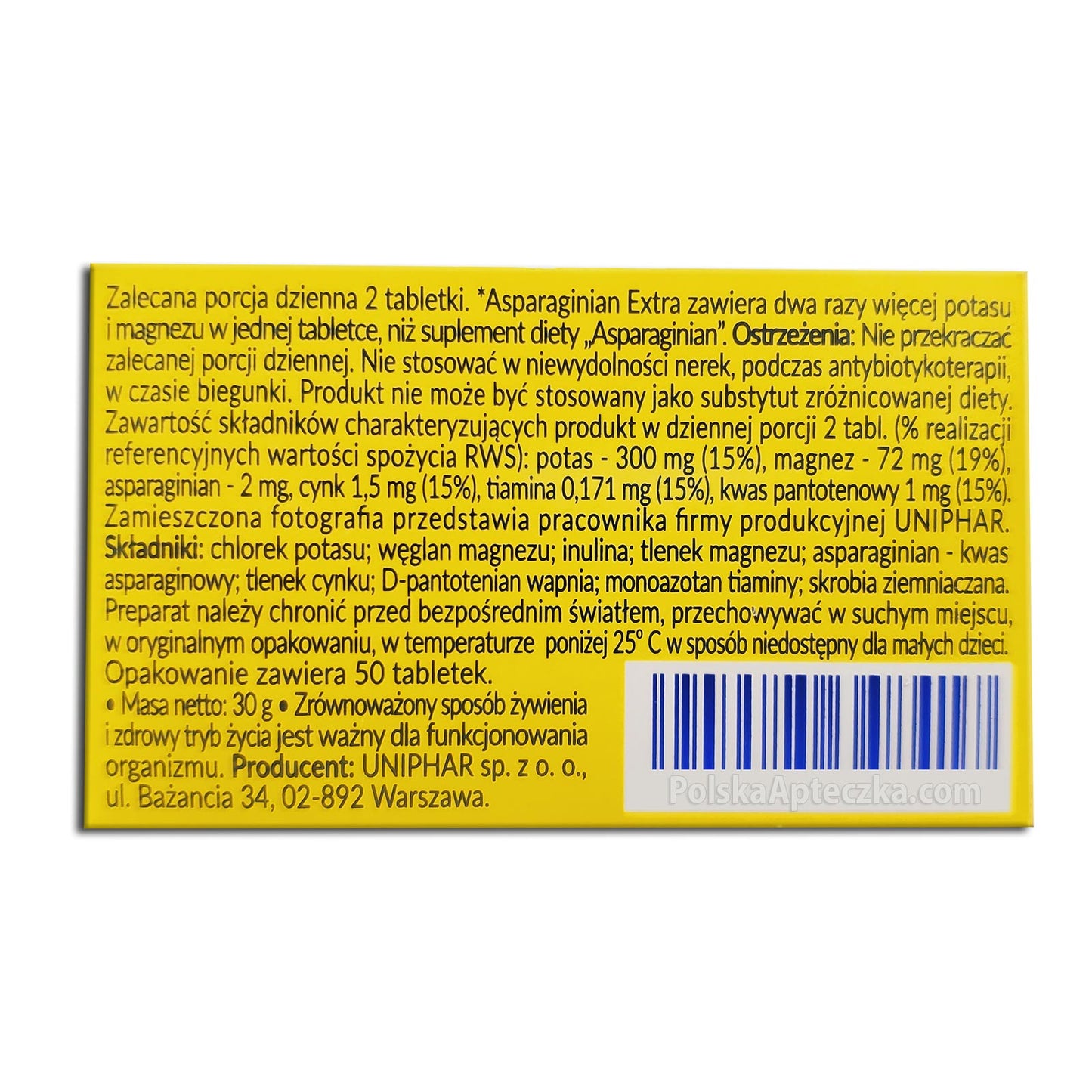 Asparaginian Extra, 50 tablets, Uniphar