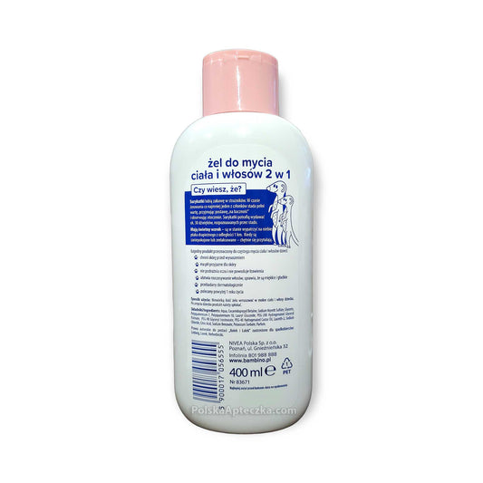 Bambino, Żel do mycia ciała i włosów 2 w 1, 400ml
