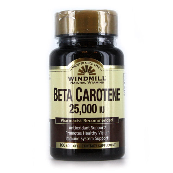 Beta Carotene 25,000 IU, 100 softgels, Windmill