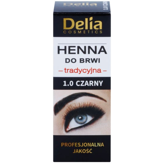 Delia Cosmetics Henna do Brwi, 1.0 CZARNY - Apteczka | Proton Nutrition