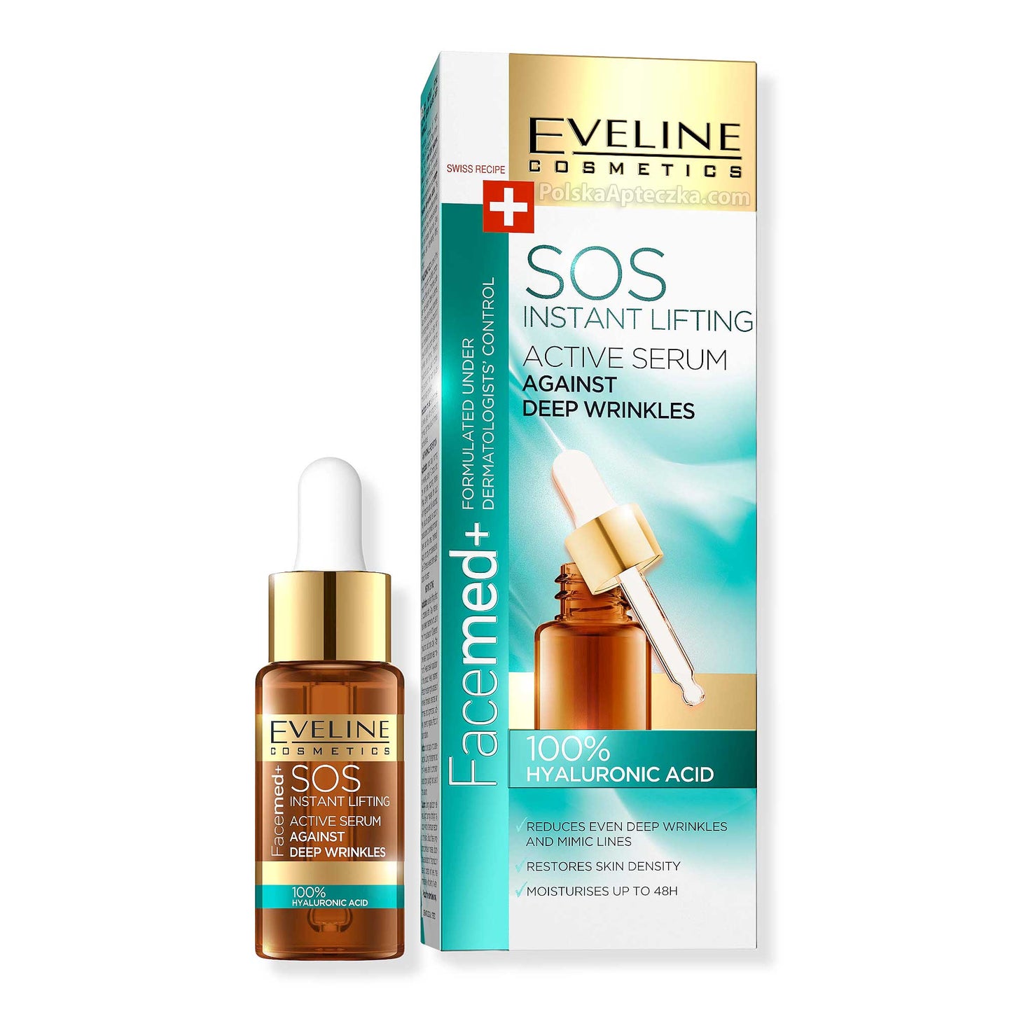 Eveline, Facemed 100% Kwas hialuronowy SOS serum na glebokie zmarszczki 20ml