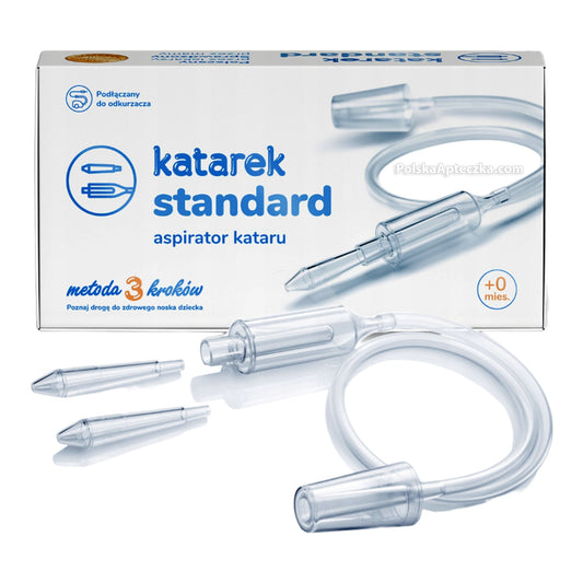 Katarek Standard Nasal Aspirator – Vacuum-compatible mucus remover for babies, 0+ months, safe and hygienic with 2 tips