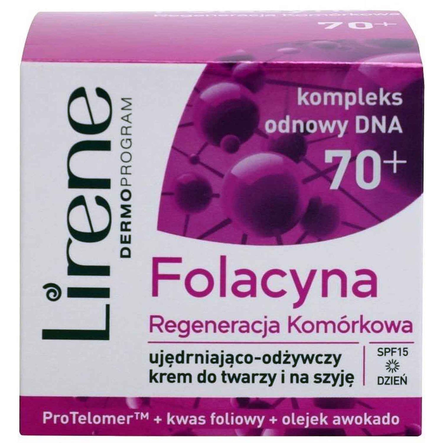 Lirene, Folacyna Regeneracja Komórkowa, 70+ SPF15 DZIEŃ