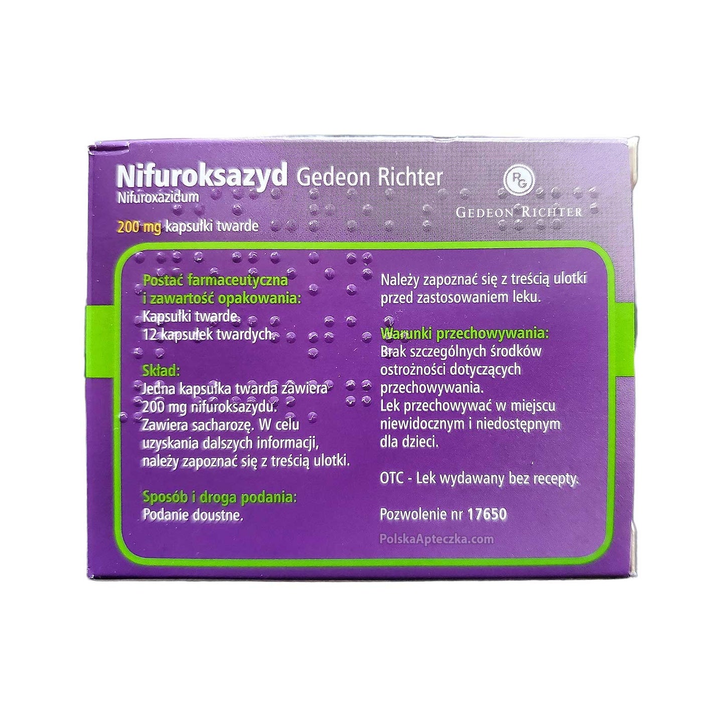 Nifuroksazyd 200mg 12 kapsułek
