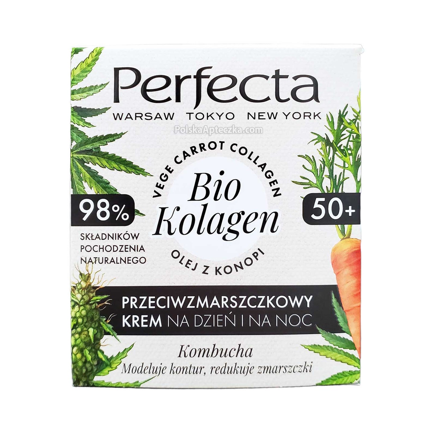 Perfecta, Bio Kolagen 50+ krem przeciwzmarszczkowy na dzien i noc, 50ml