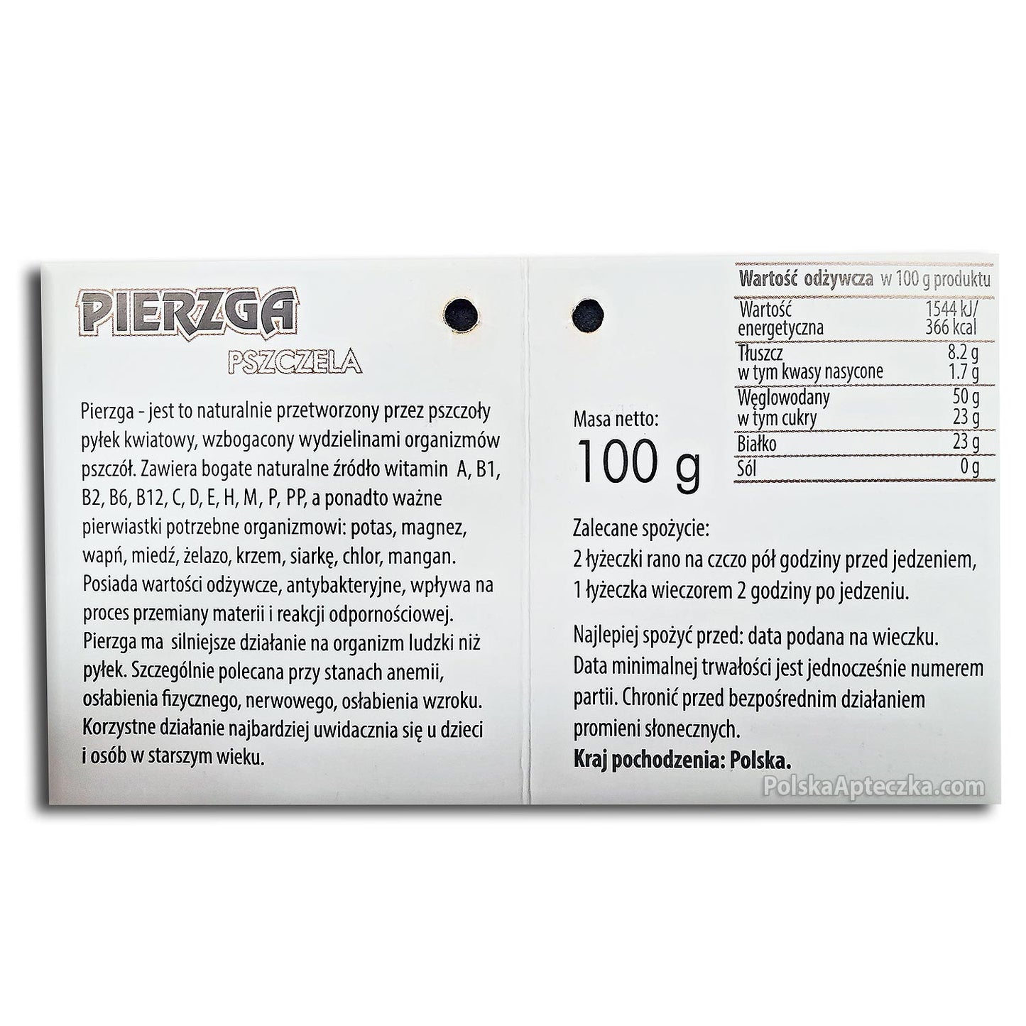 Pierzga Pszczela koreczki 100g