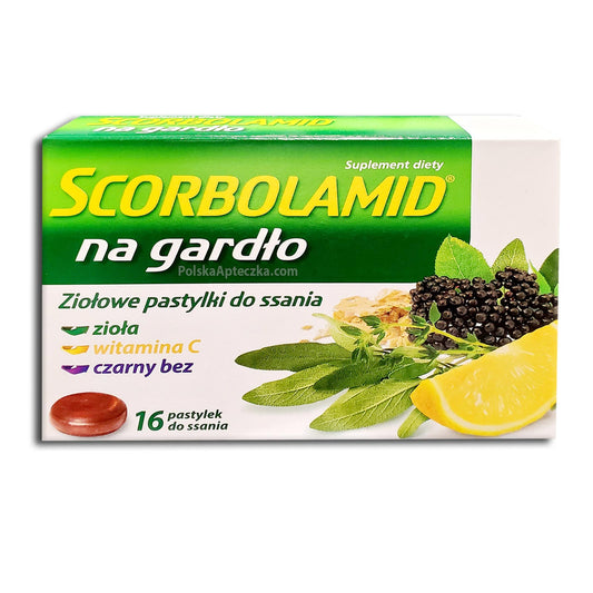 Scorbolamid Na Gardło 16 tabletek to ssania, Polpharma