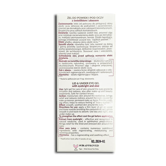 Floslek eye and eye lid gel with eyebright and aloe vera, 15 ml