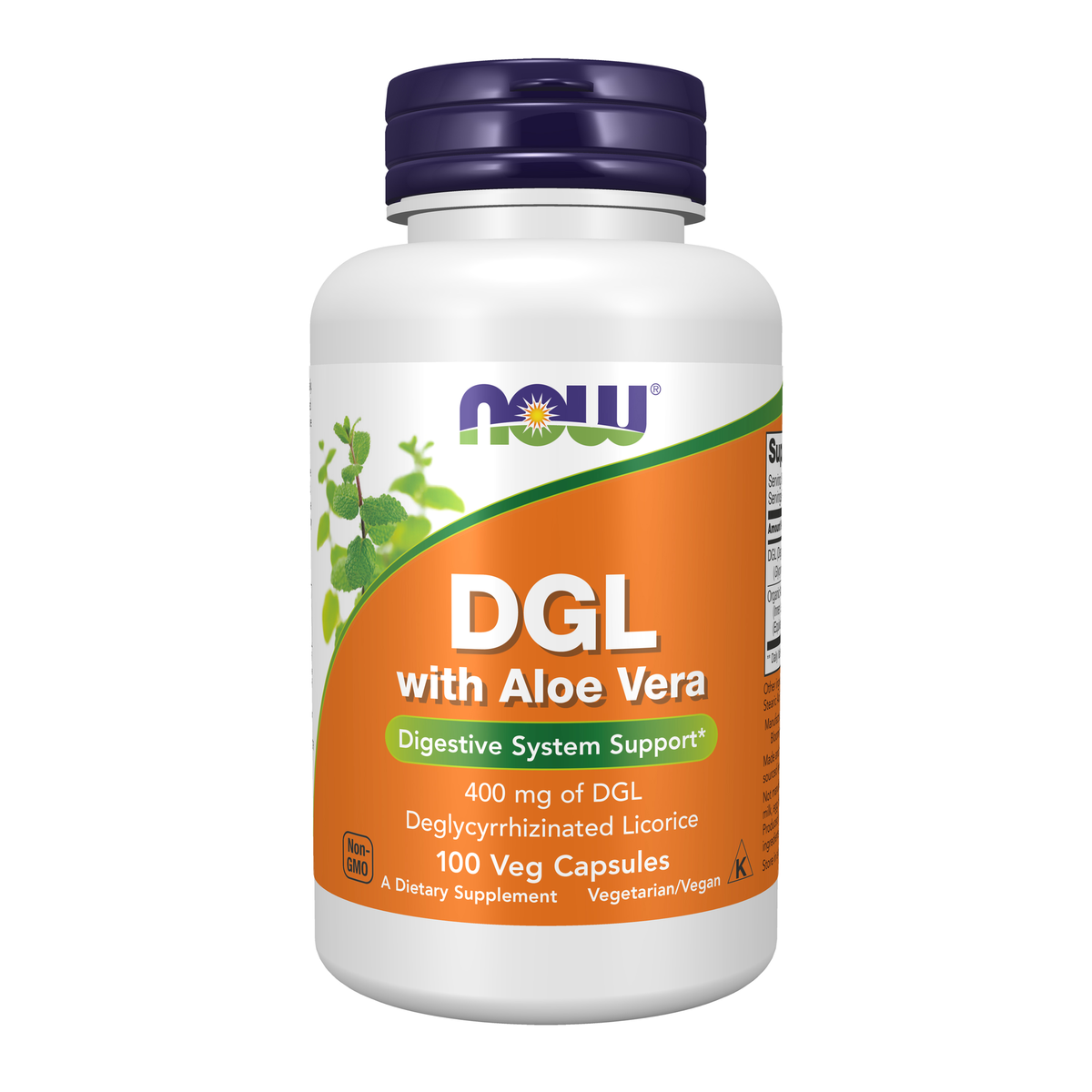 NOW Foods DGL with Aloe Vera - 100 Veg Capsules / DGL z Aloe Vera - 100 kapsułek roślinnych