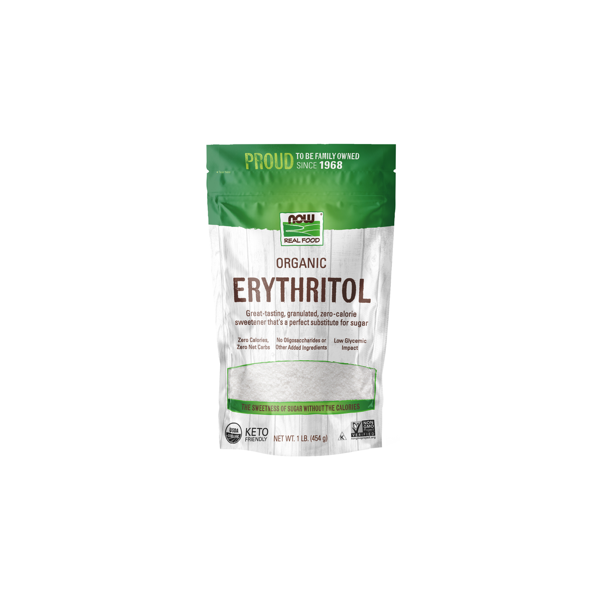 NOW Foods Erythritol, Organic - 1 lb. / erytrytol, produkt ekologiczny - 1 lb.