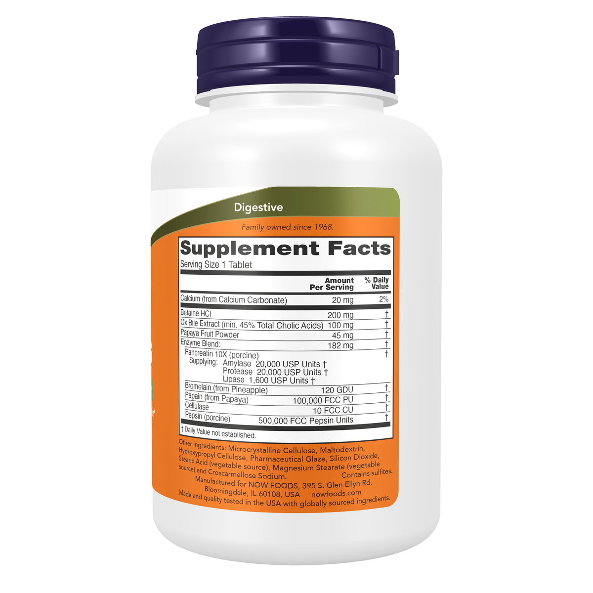 NOW Foods Super Enzymes - 180 Tablets – Right label / Etykieta producenta