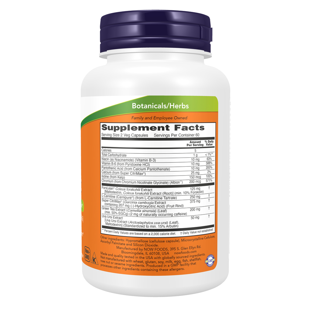 NOW Foods Diet Support - 120 Veg Capsules – Right label / Etykieta producenta