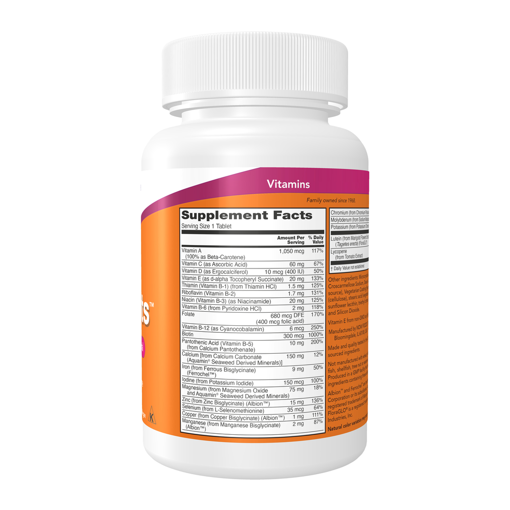 NOW Foods Daily Vits™ - 100 Tablets – right label / Etykieta producenta